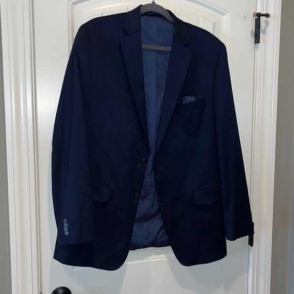 Michael Kors Classic preppy navy suit jacket sports coat size 42 Long - Picture 2 of 15